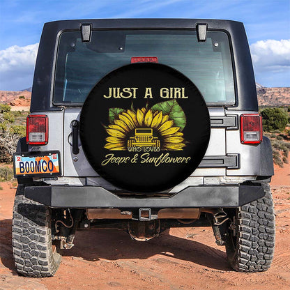 Just A Girl Who Love Jeep And Sunflower 2 Car Spare Tire Cover