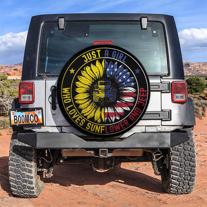 Just A Girl Who Love Sunflower American Car Spare Tire Cover