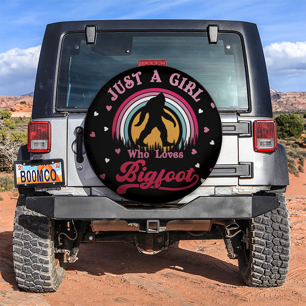 Just A Girl Who Loves Bigfoot Jeep Car Spare Tire Cover