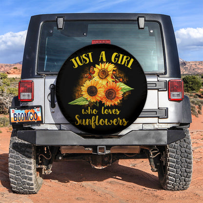 Just A Girl Who Loves Sunflowers Car Spare Tire Cover