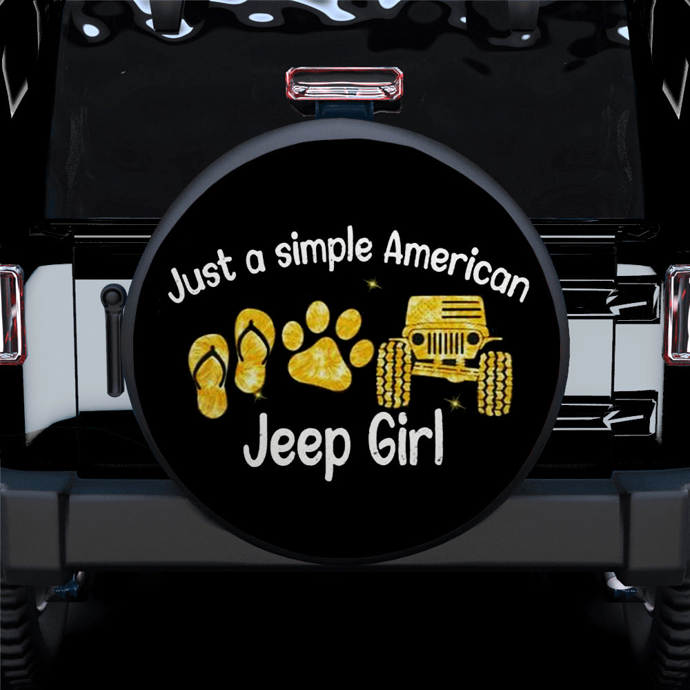 Just A Simple American Jeep Girl Car Spare Tire Cover