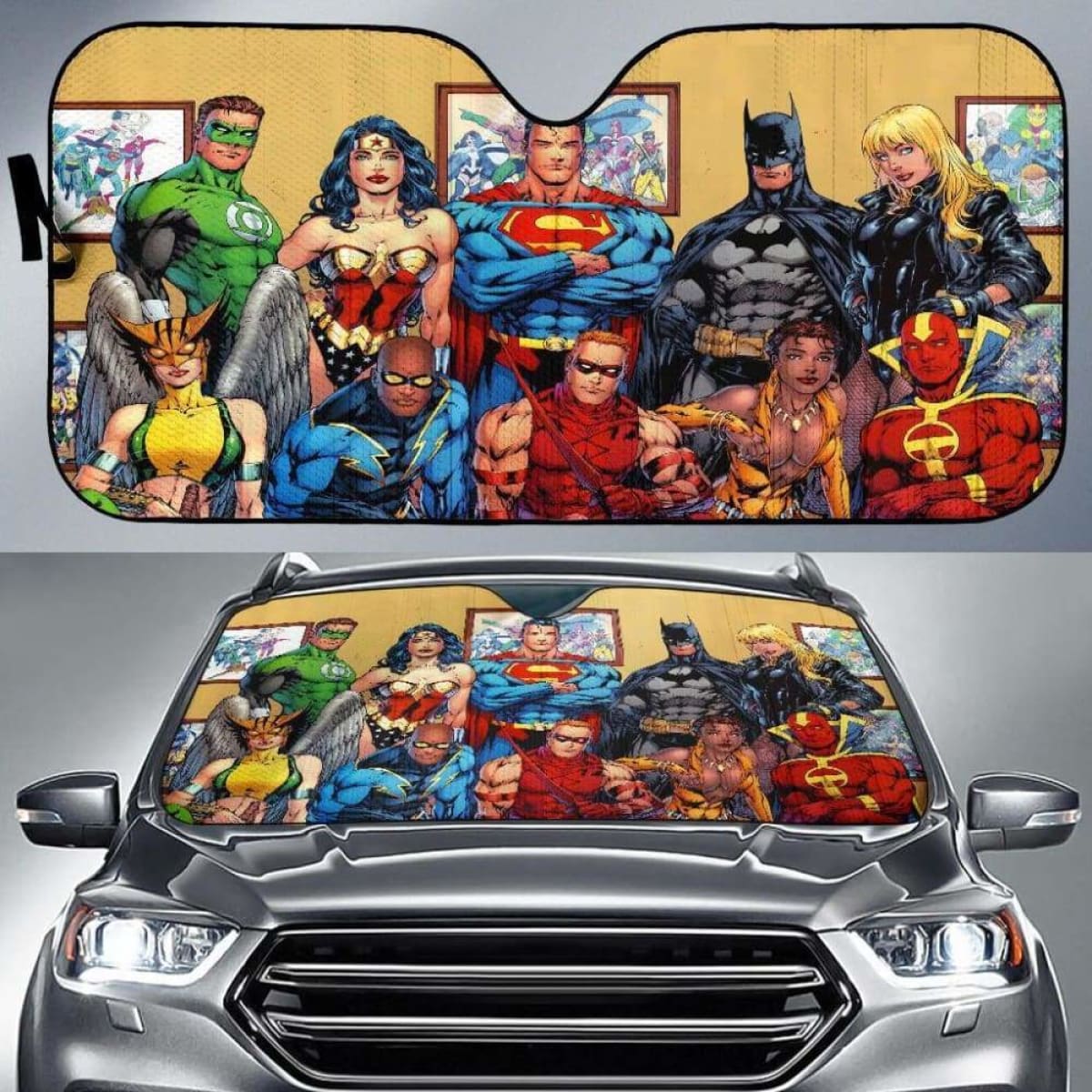 Justice League Car Sun Shade 918b Universal Fit