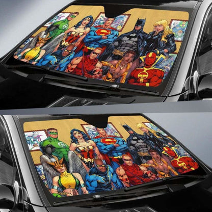 Justice League Car Sun Shade 918b Universal Fit
