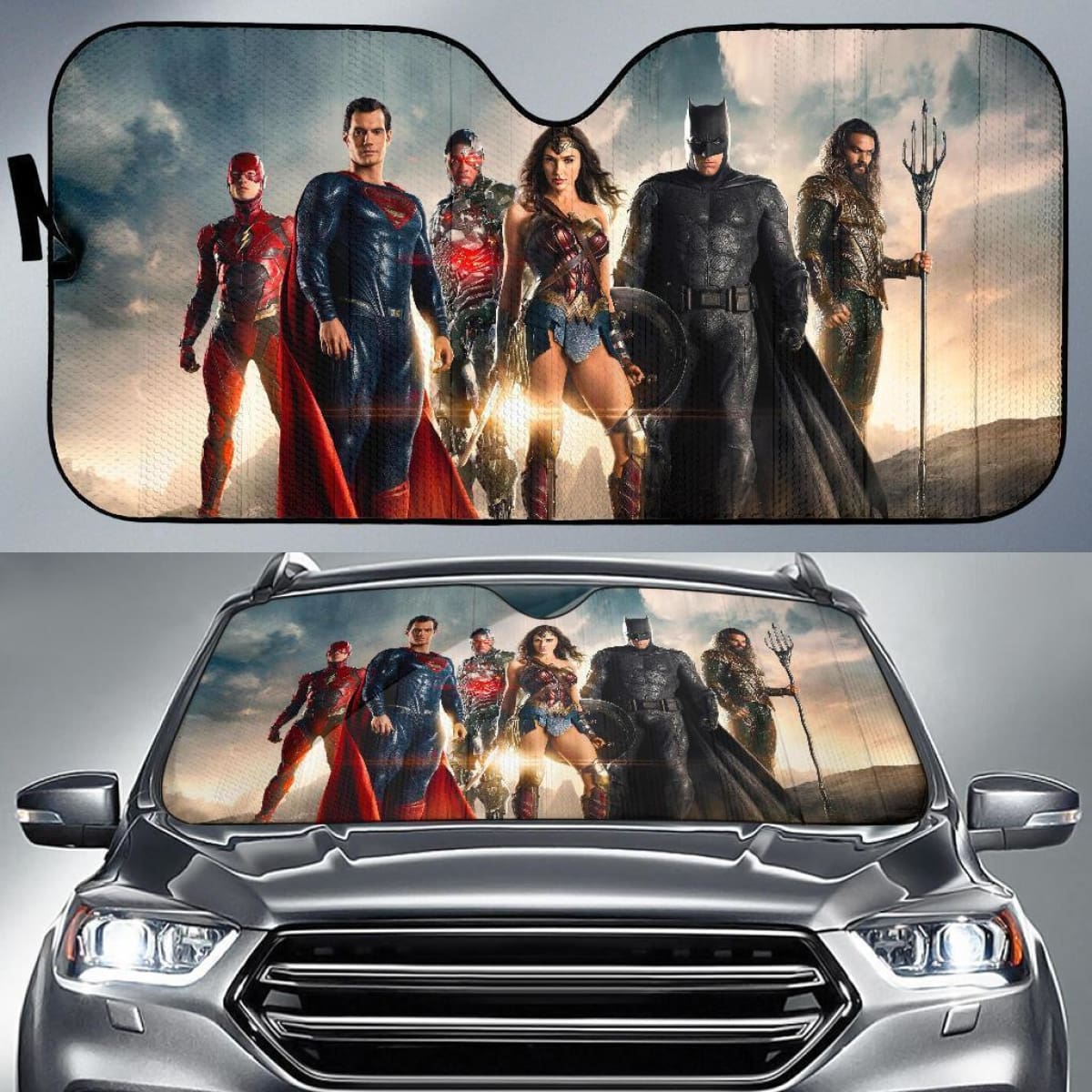 Justice League Super Heroes Auto Sun Shade Nh07 Universal Fit 111204