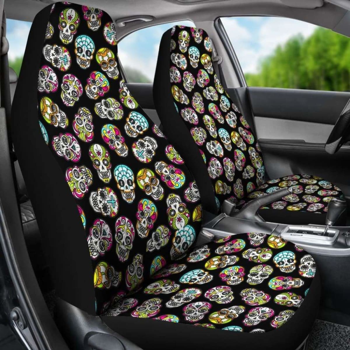 Jzp-Sugar Skull Car-Suv Seat Cover 01 Universal Fit 112611
