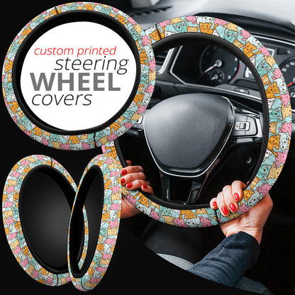 Kaiwai Cat Cute Premium Car Steering Wheel Cover
