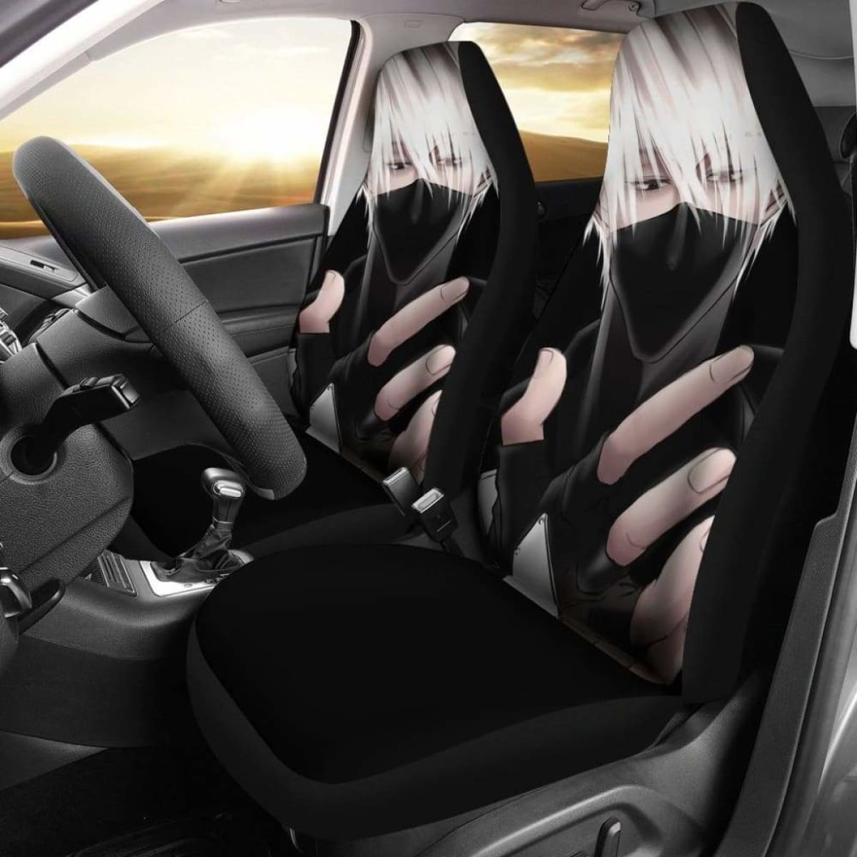 Kakashi Naruto Black Seat Covers 101719 Universal Fit