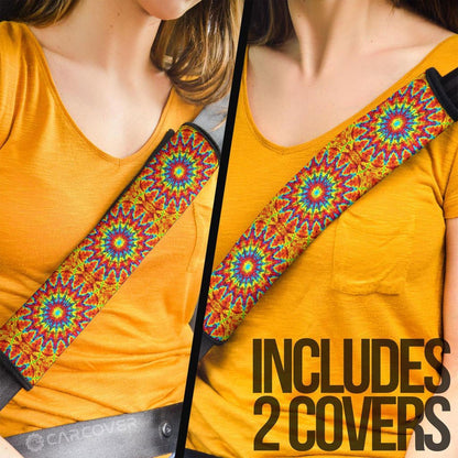 Kaleidoscope Tie Dye Seat Belt Covers Custom Hippie Car Accessories Gifts