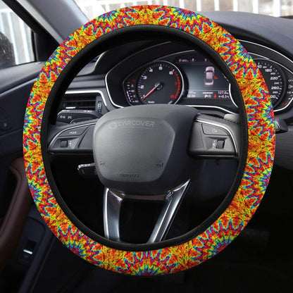 Kaleidoscope Tie Dye Steering Wheel Covers Custom Hippie Tie Dye Hippie Car Accessories