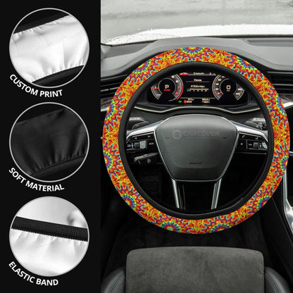 Kaleidoscope Tie Dye Steering Wheel Covers Custom Hippie Tie Dye Hippie Car Accessories