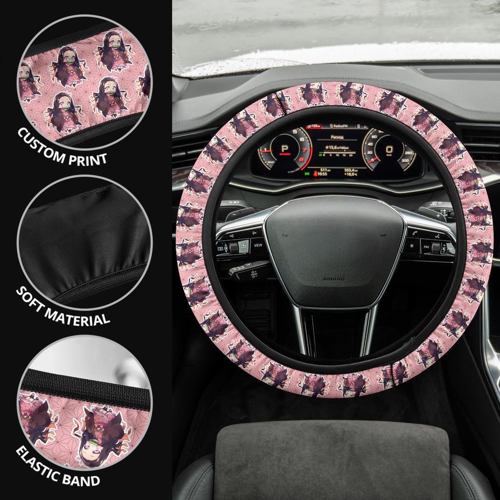 Kamado Nezuko Demon Slayer Anime Car Steering Wheel Cover  4