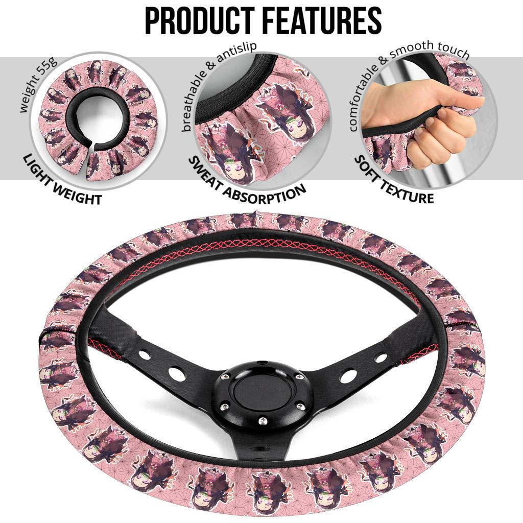 Kamado Nezuko Demon Slayer Anime Car Steering Wheel Cover  4