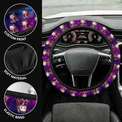 Kamado Nezuko Demon Slayer Anime Premium Custom Car Steering Wheel Cover 3