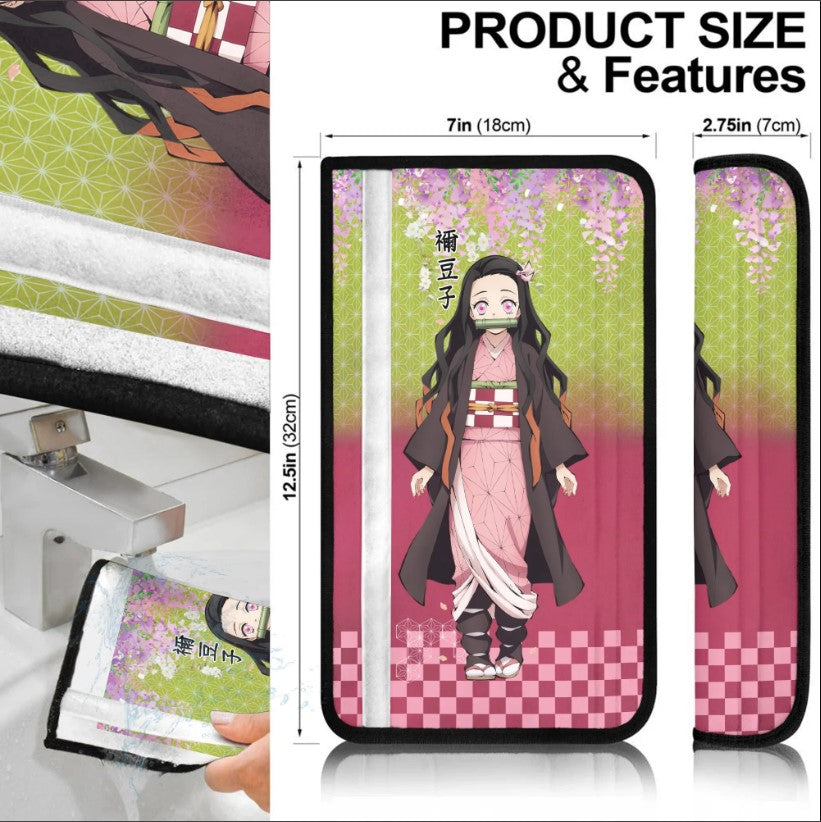 Kamado Nezuko Demon Slayers Anime Car Seat Belt Cover Custom Car Accessories