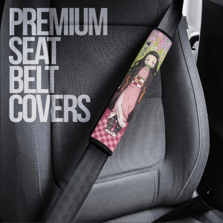 Kamado Nezuko Demon Slayers Anime Car Seat Belt Cover Custom Car Accessories