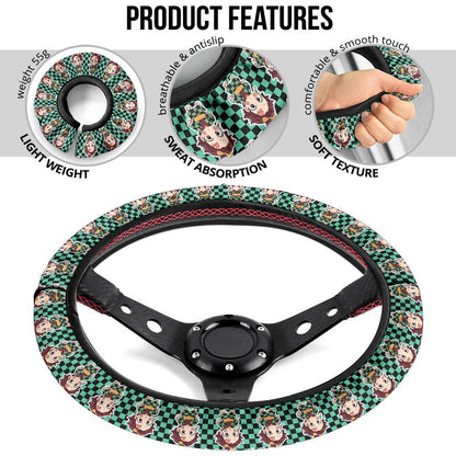 Kamado Tanjiro Chipi Demon Slayer Anime Car Steering Wheel Cover 2