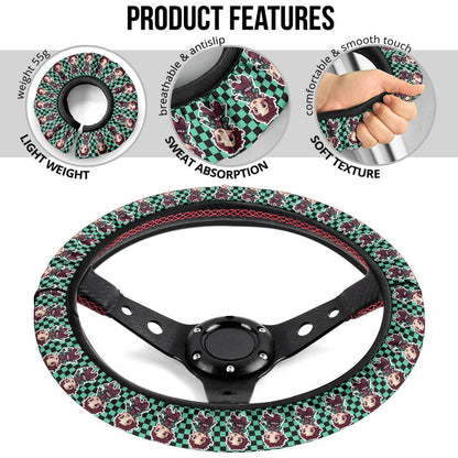 Kamado Tanjiro Demon Slayer Anime Car Steering Wheel Cover 3