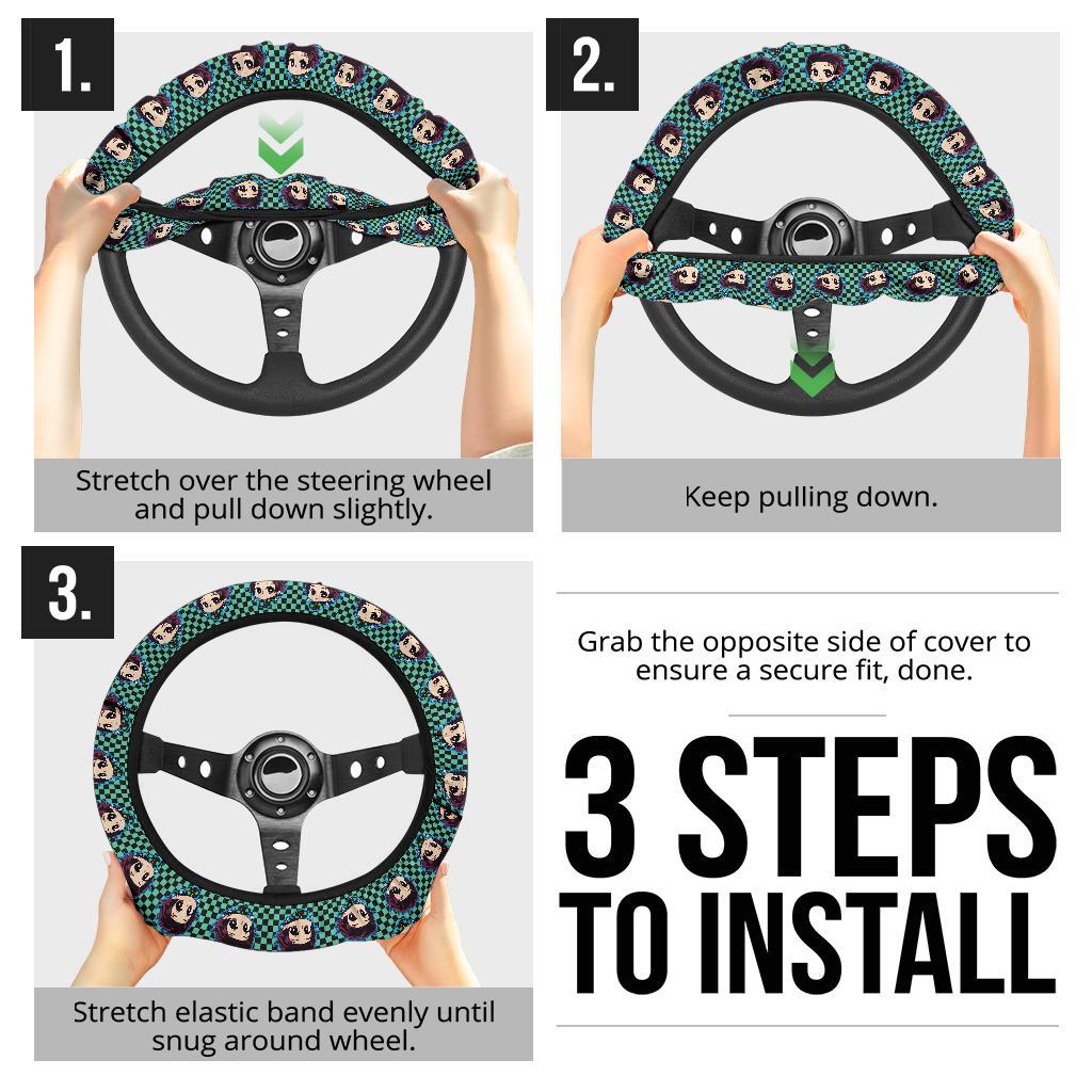 Kamado Tanjiro Demon Slayer Anime Car Steering Wheel Cover 5