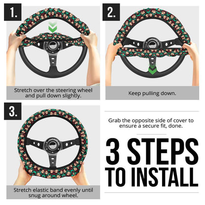 Kamado Tanjiro Demon Slayer Anime Car Steering Wheel Cover 8