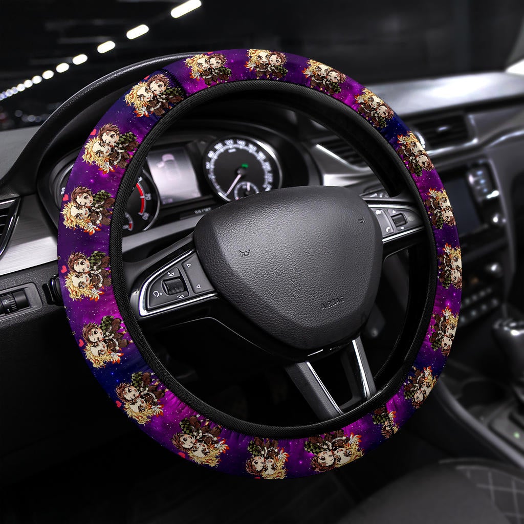 Kamado Tanjiro Rengoku Demon Slayer Anime Premium Custom Car Steering Wheel Cover 3