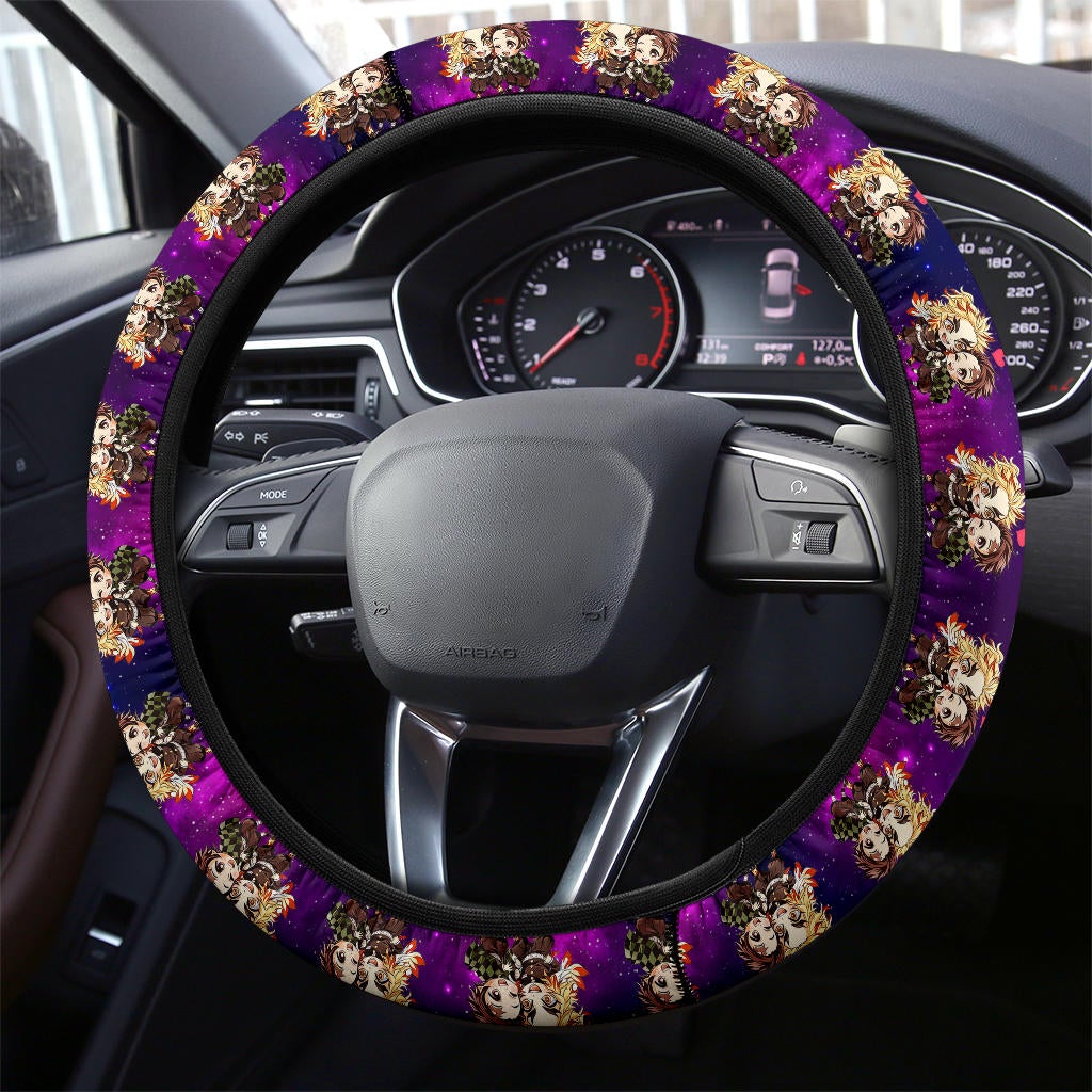 Kamado Tanjiro Rengoku Demon Slayer Anime Premium Custom Car Steering Wheel Cover 3