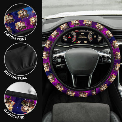 Kamado Tanjiro Rengoku Demon Slayer Anime Premium Custom Car Steering Wheel Cover 3