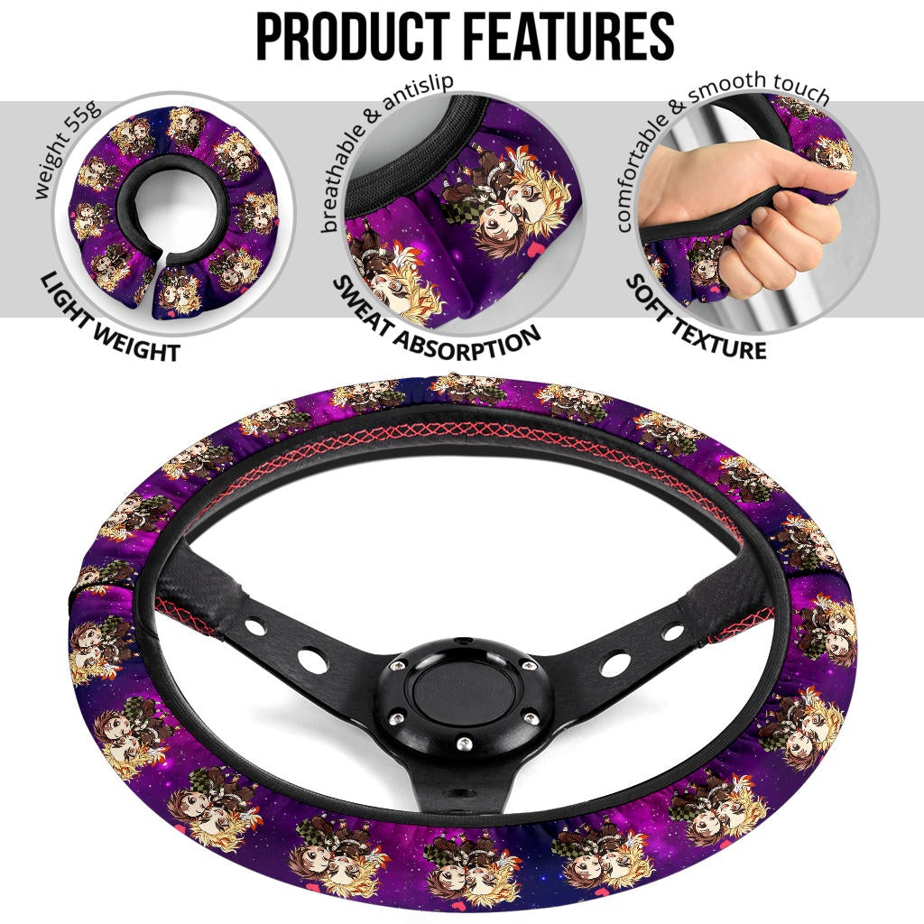 Kamado Tanjiro Rengoku Demon Slayer Anime Premium Custom Car Steering Wheel Cover 3