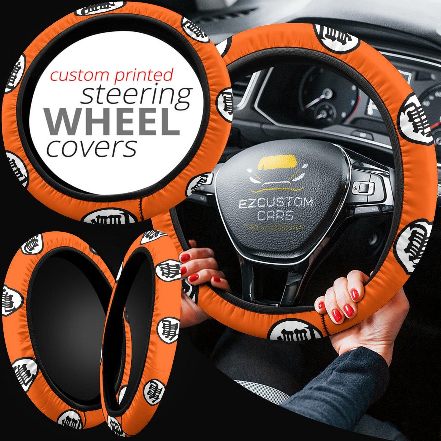 Kame Kanji Anime Steering Wheel Cover Custom Dragon Ball Anime Car Accessories
