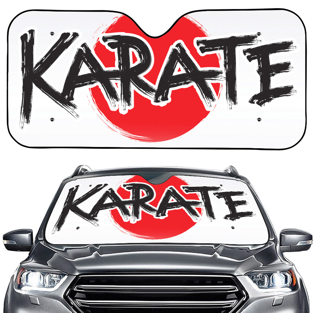 Karate Text Print Car Windshield Sun Shade