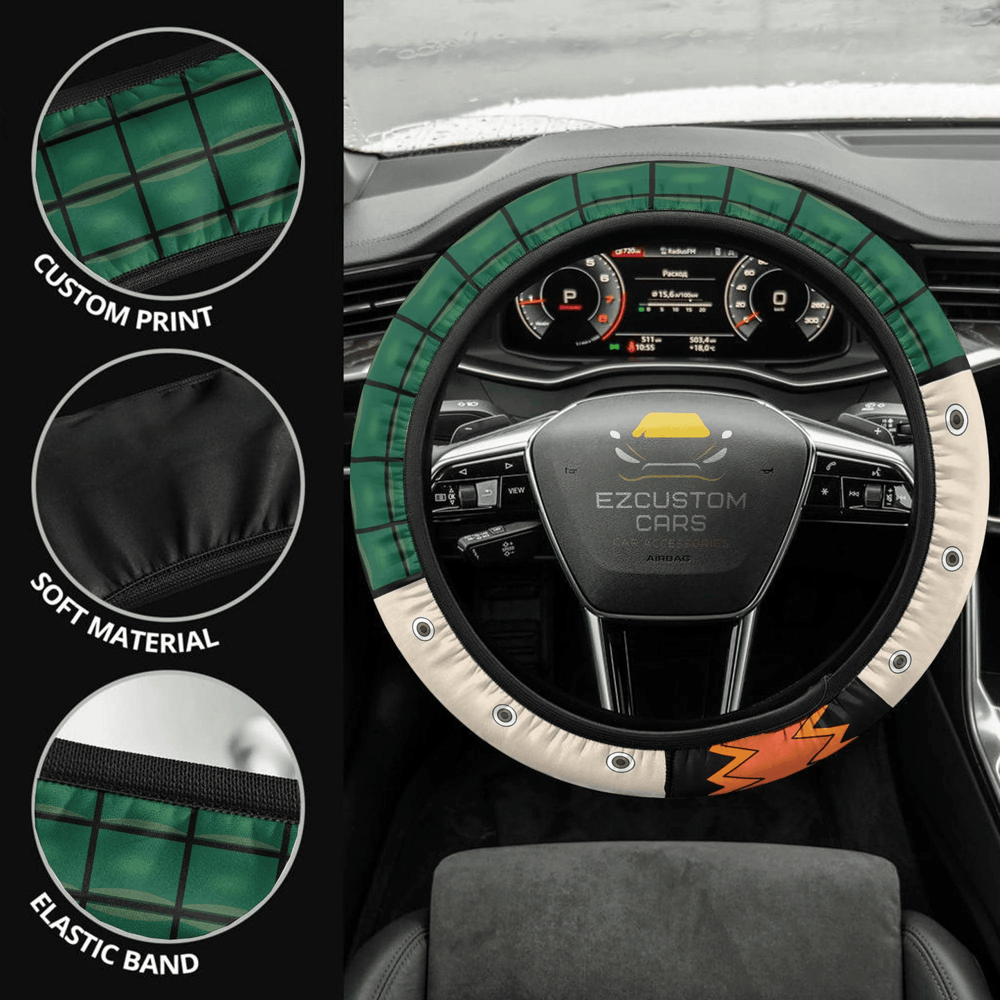 Katsuki Bakugou Anime Steering Wheel Cover Custom Kacchan My Hero Academia Car Anime Accessories