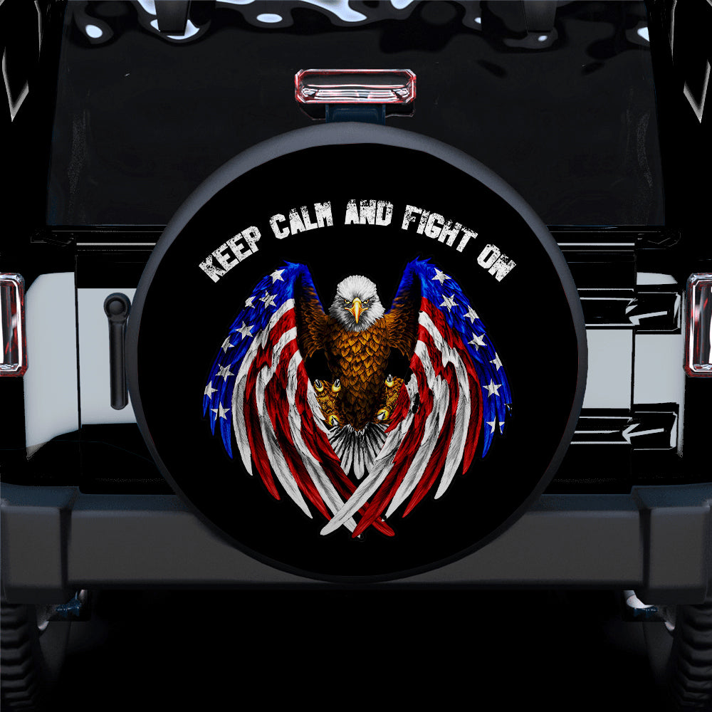 Keep Calm And Fight On Jeep Car Spare Tire Cover