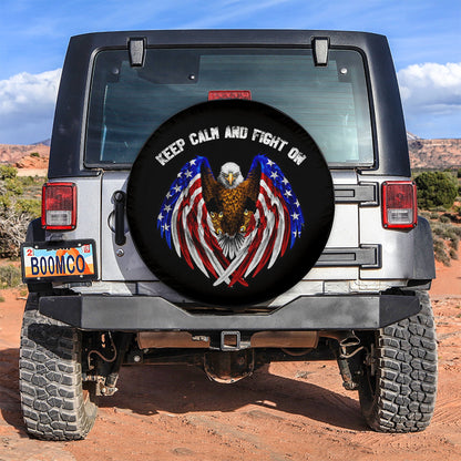 Keep Calm And Fight On Jeep Car Spare Tire Cover
