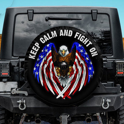 Keep Calm And Fight On Jeep Car Spare Tire Cover