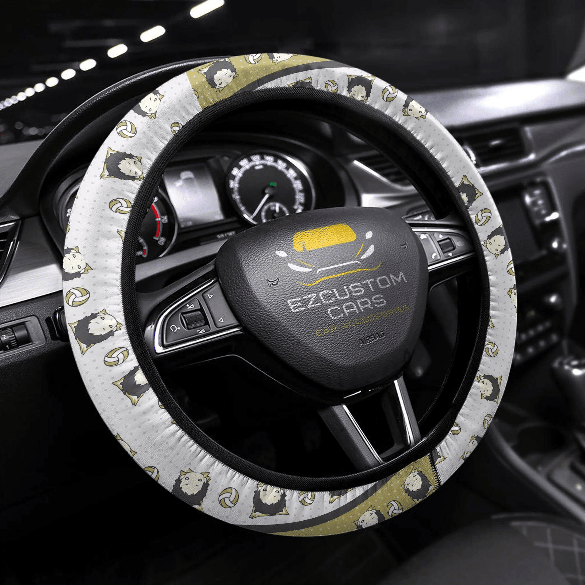 Keiji Akaashi Anime Steering Wheel Cover Custom Haikyuu Anime Car Accessories