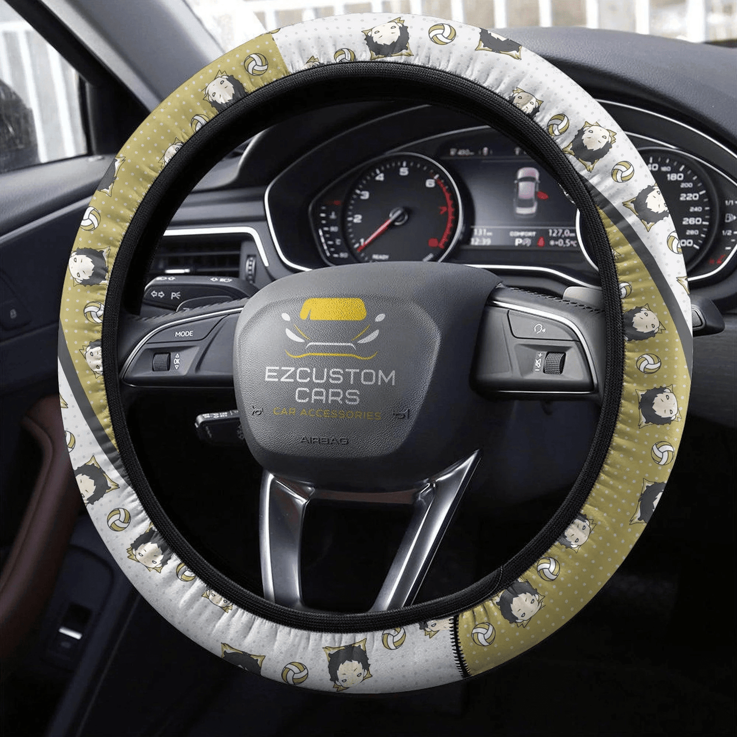 Keiji Akaashi Anime Steering Wheel Cover Custom Haikyuu Anime Car Accessories