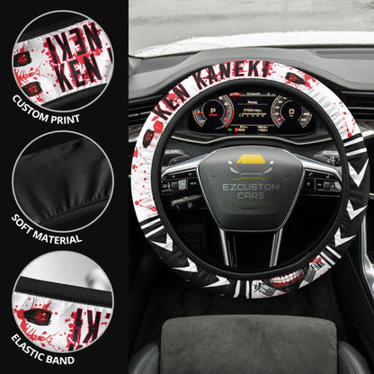 Ken Kaneki Anime Steering Wheel Cover Custom Tokyo Ghoul Anime Car Accessories