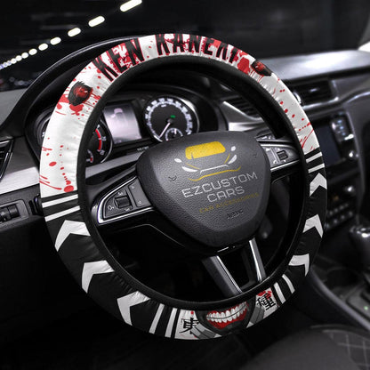 Ken Kaneki Anime Steering Wheel Cover Custom Tokyo Ghoul Anime Car Accessories