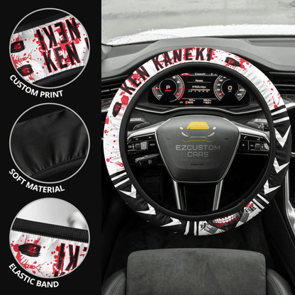 Ken Kaneki Anime Steering Wheel Cover Custom Tokyo Ghoul Anime Car Accessories