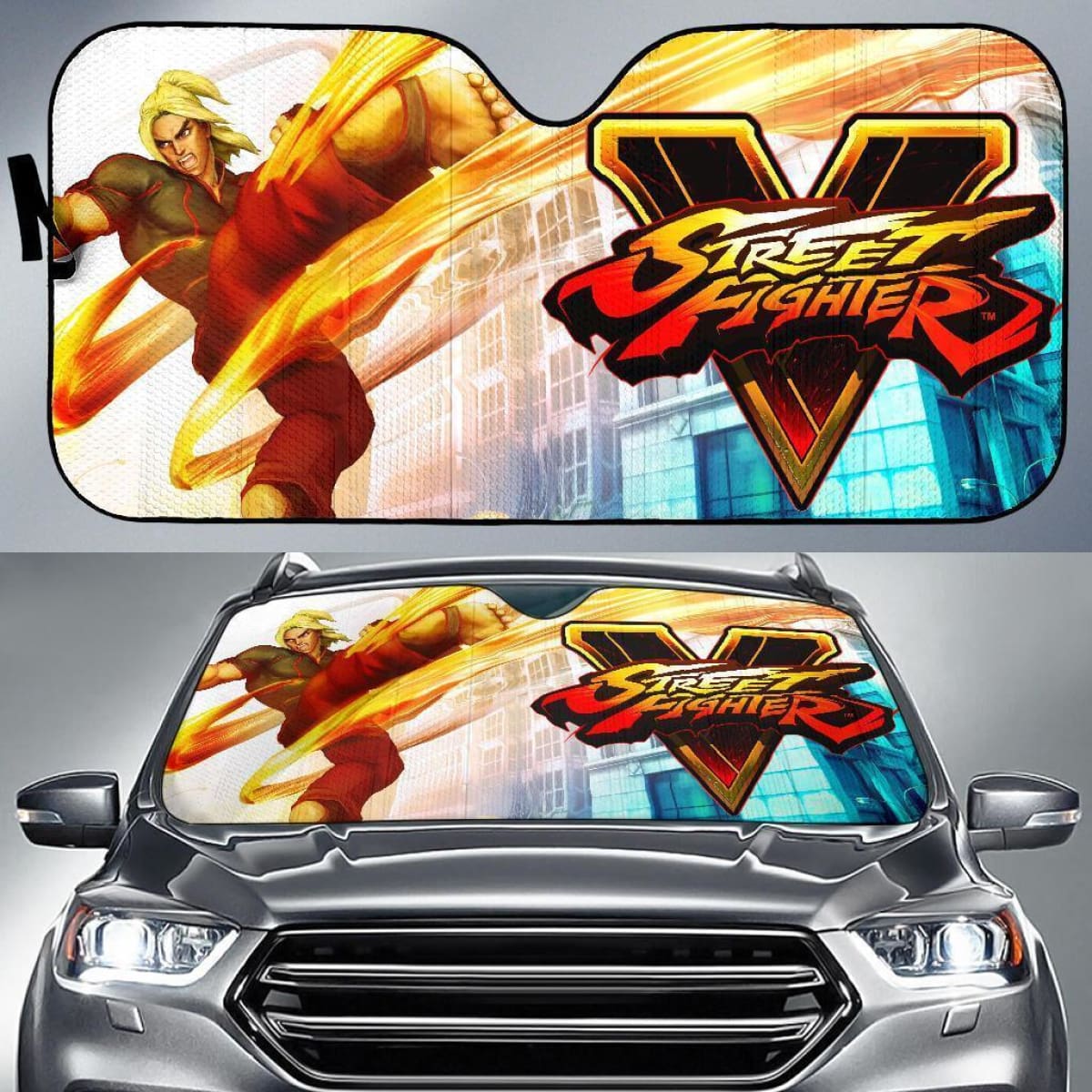 Ken Sexy Street Fighter V Car Sun Shade For Gamer Mn05 Universal Fit 111204