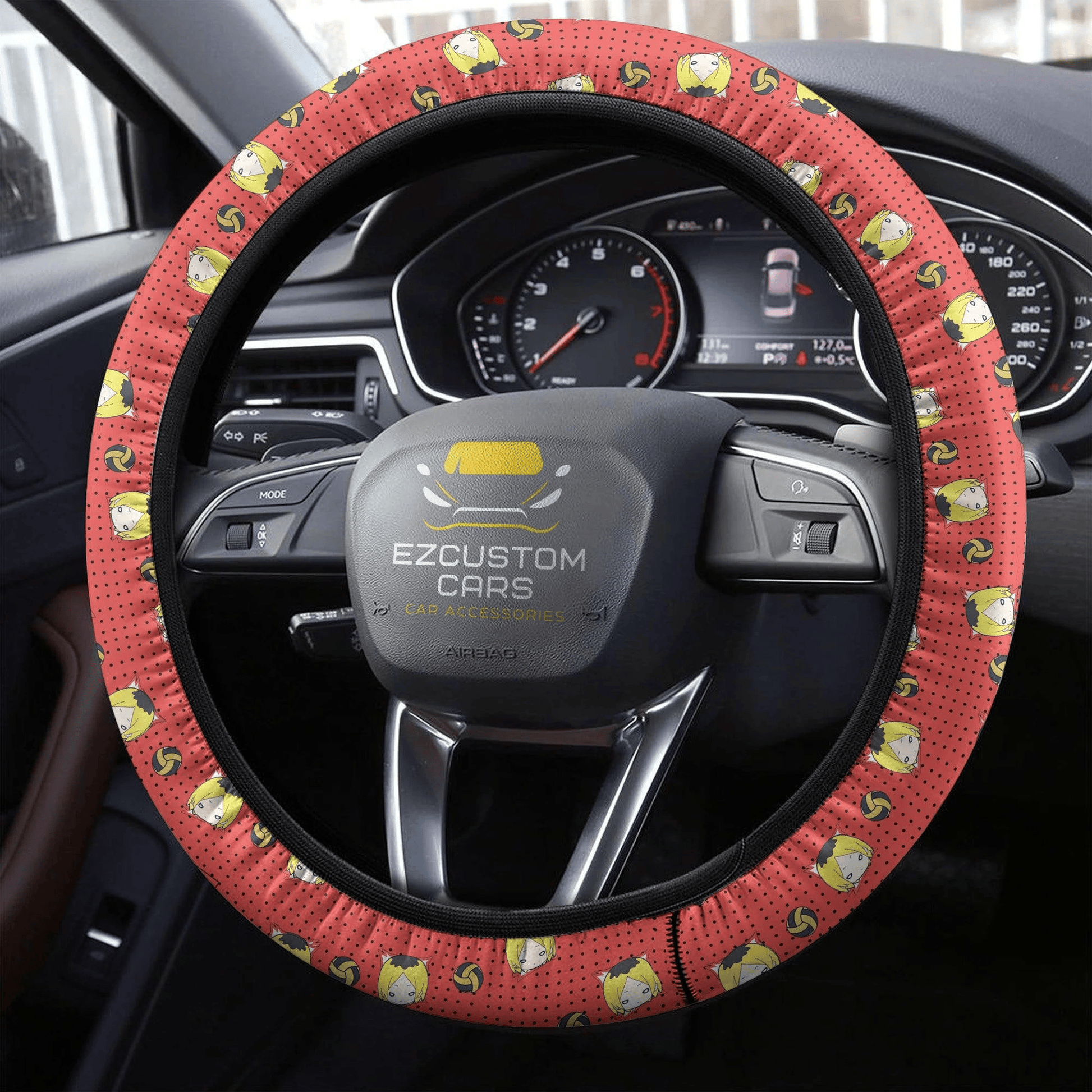 Kenma Kozume Anime Steering Wheel Cover Custom Haikyuu Anime Car Accessories