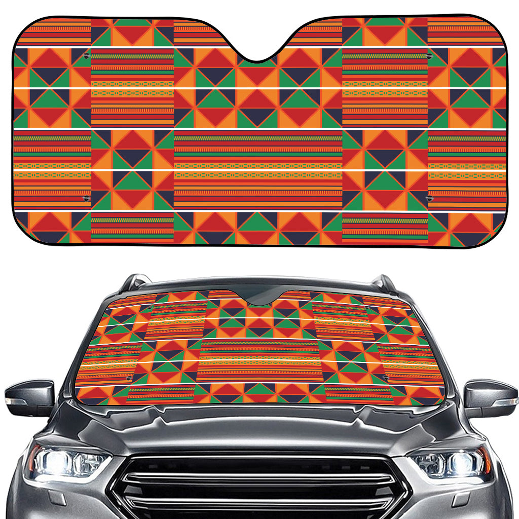 Kente Pattern Print Car Windshield Sun Shade