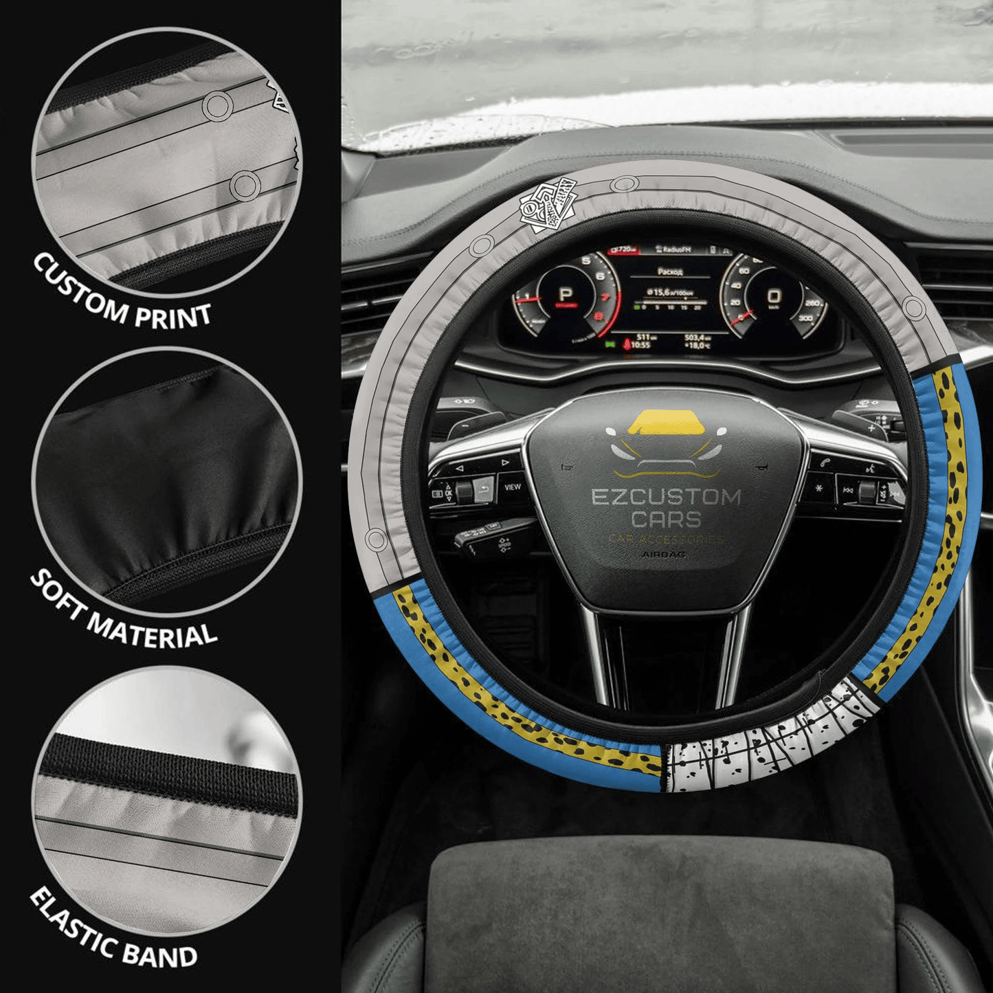 Kento Nanami Anime Steering Wheel Cover Custom Anime Jujutsu Kaisen Car Accessories