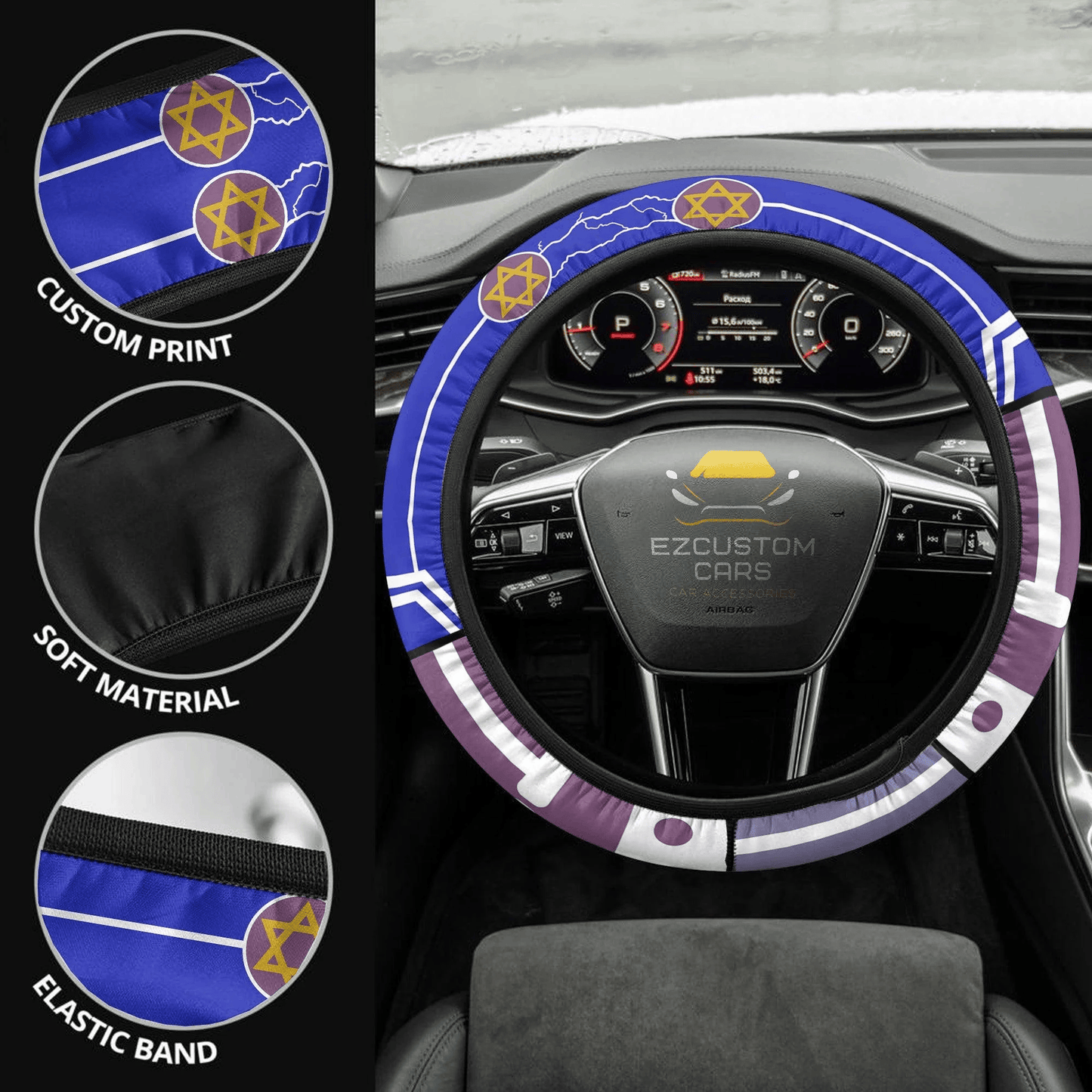 Killua Zoldyck Anime Steering Wheel Cover Custom Anime Hunter x Hunter Car Accessories