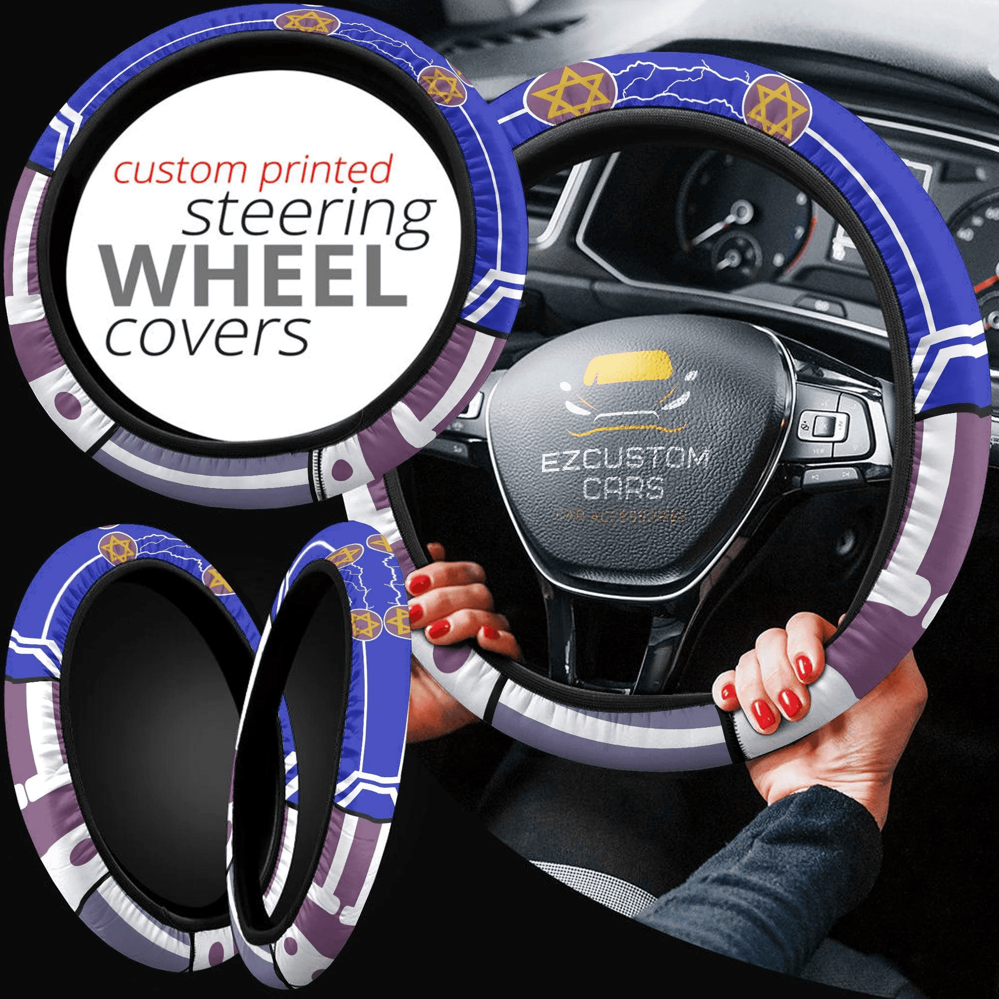 Killua Zoldyck Anime Steering Wheel Cover Custom Anime Hunter x Hunter Car Accessories