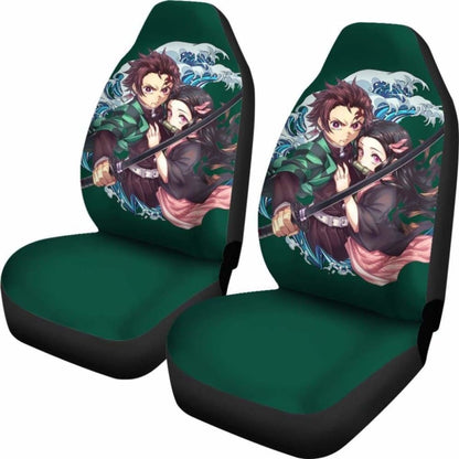 Kimetsu No Yaiba Car Seat Covers Tanjiro Kamado & Nezuko Kamado Universal Fit 051012