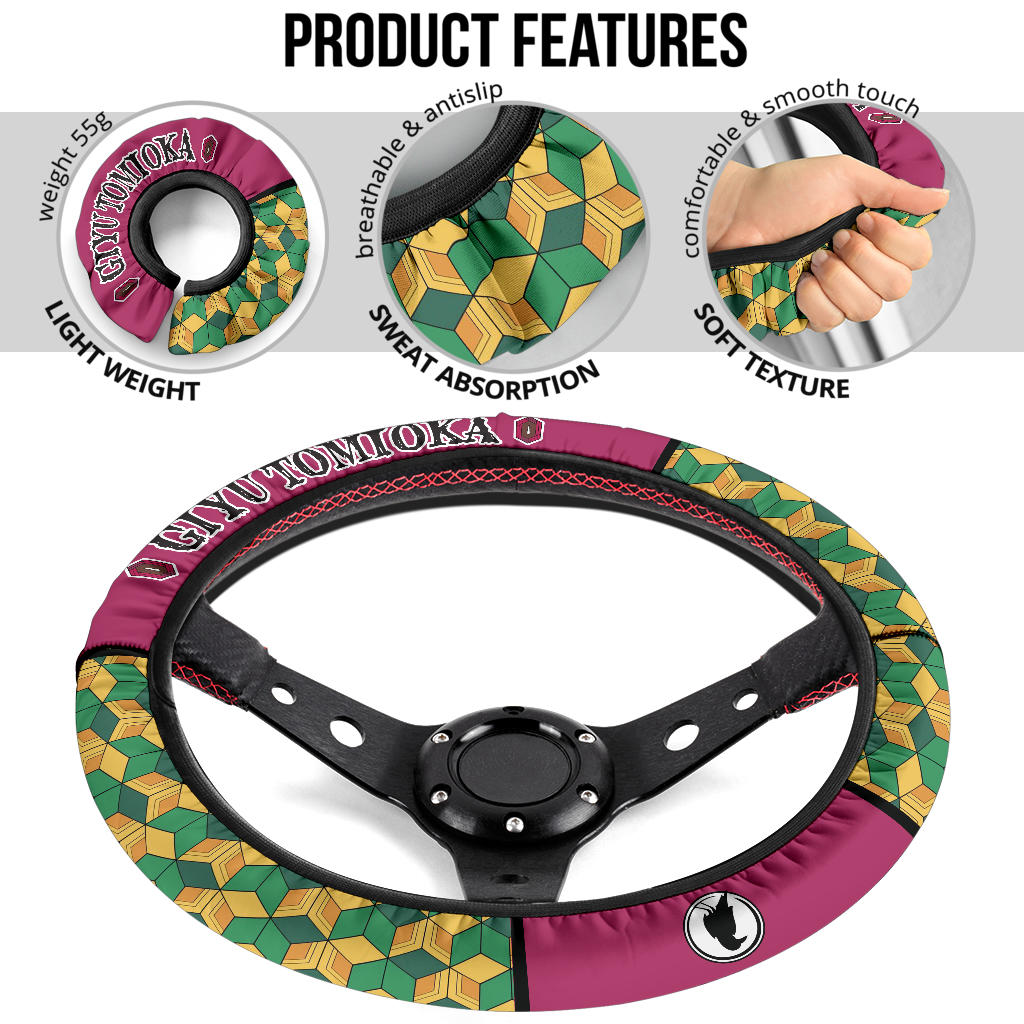 Kimetsu No Yaiba Giyu Tomioka Car Steering Wheel Cover