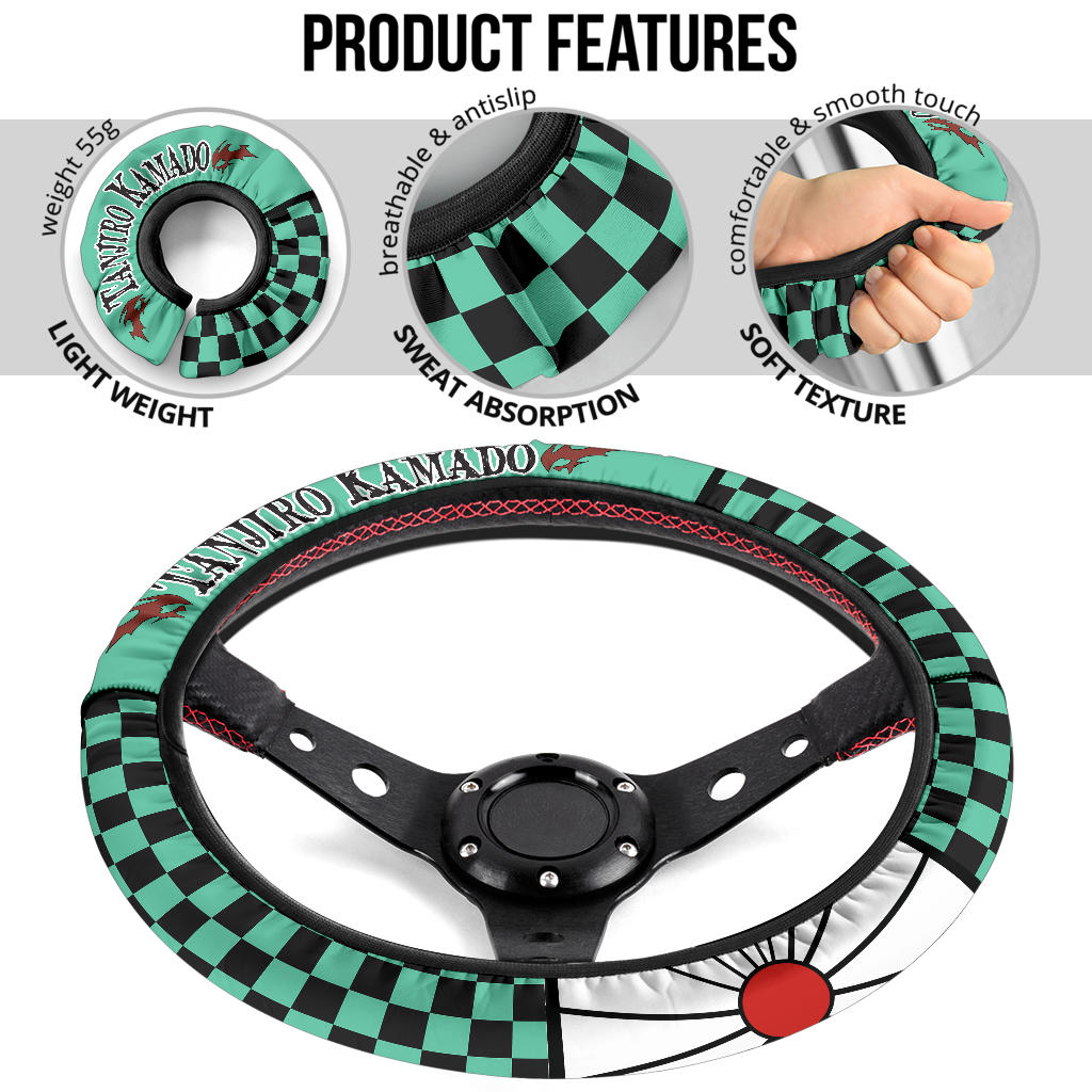Kimetsu No Yaiba Tanjiro Kamado Car Steering Wheel Cover
