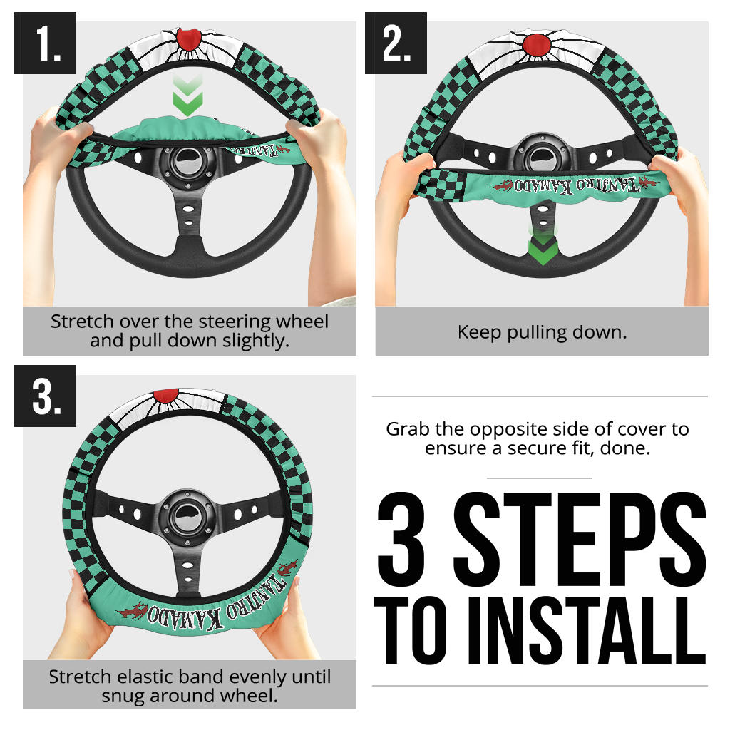 Kimetsu No Yaiba Tanjiro Kamado Car Steering Wheel Cover