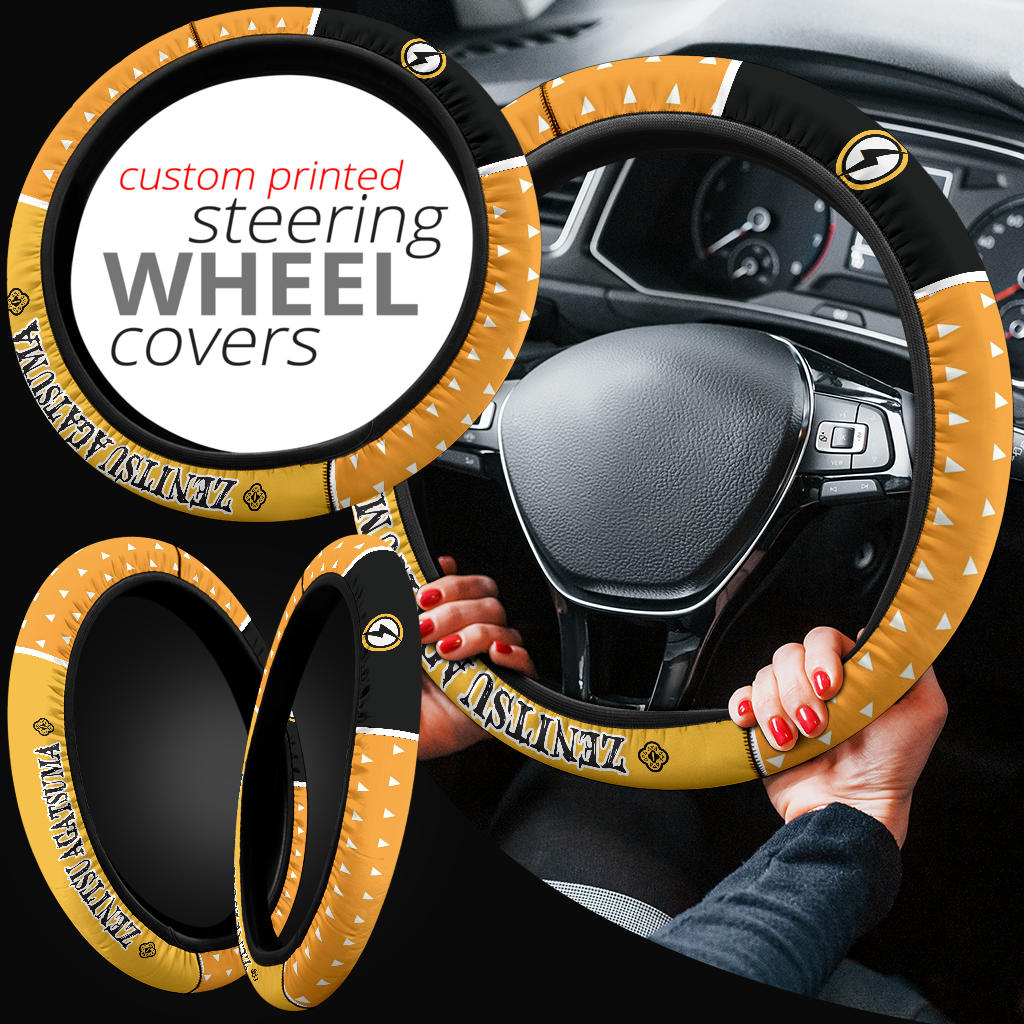 Kimetsu No Yaiba Zenitsu Agatsuma Car Steering Wheel Cover