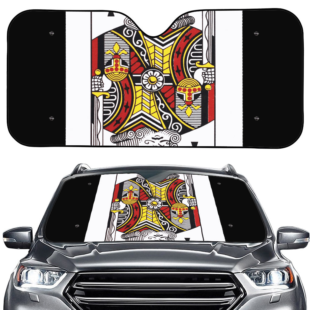 King Of Clubs Playing Card Print Car Windshield Sun Shade